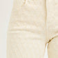 Ladies High Rise Ankle Straight Textured Stretchy Pants-Ivory
