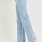Ladies High Rise Ankle Straight Textured Stretchy Pants-Light