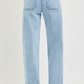 Ladies High Rise Wide Baggy Jeans with Waistband Tie by Risen Jeans