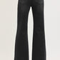 Ladies Tummy Control High Rise Wide Leg Jeans by Risen Jeans-Black