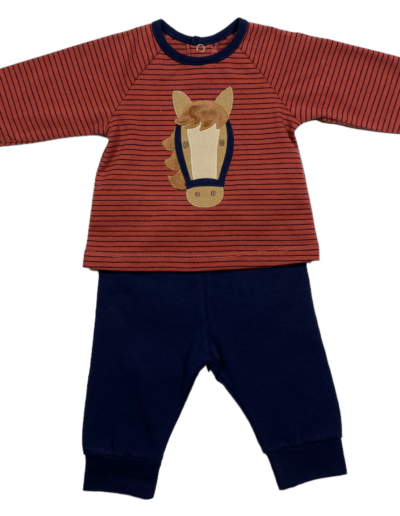 Boy's Horse Applique Jogger Set by 3 Sisters