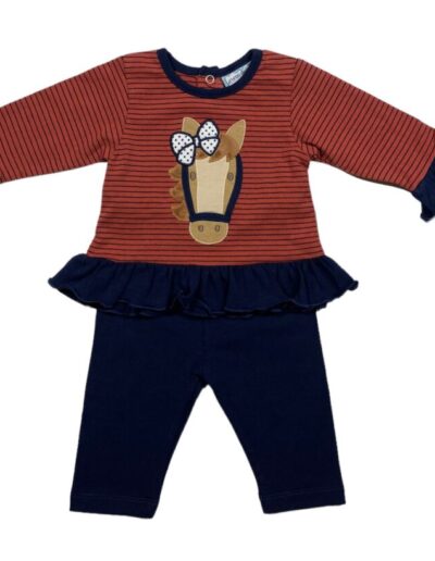 Girls Horse Applique Legging Set by 3 Sisters