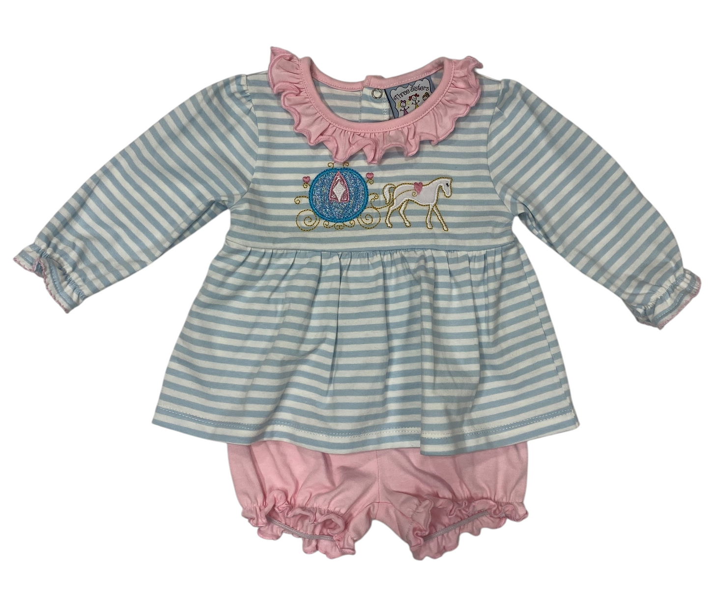 Girls Horse and Carriage Applique Bloomer Set by Three Sisters