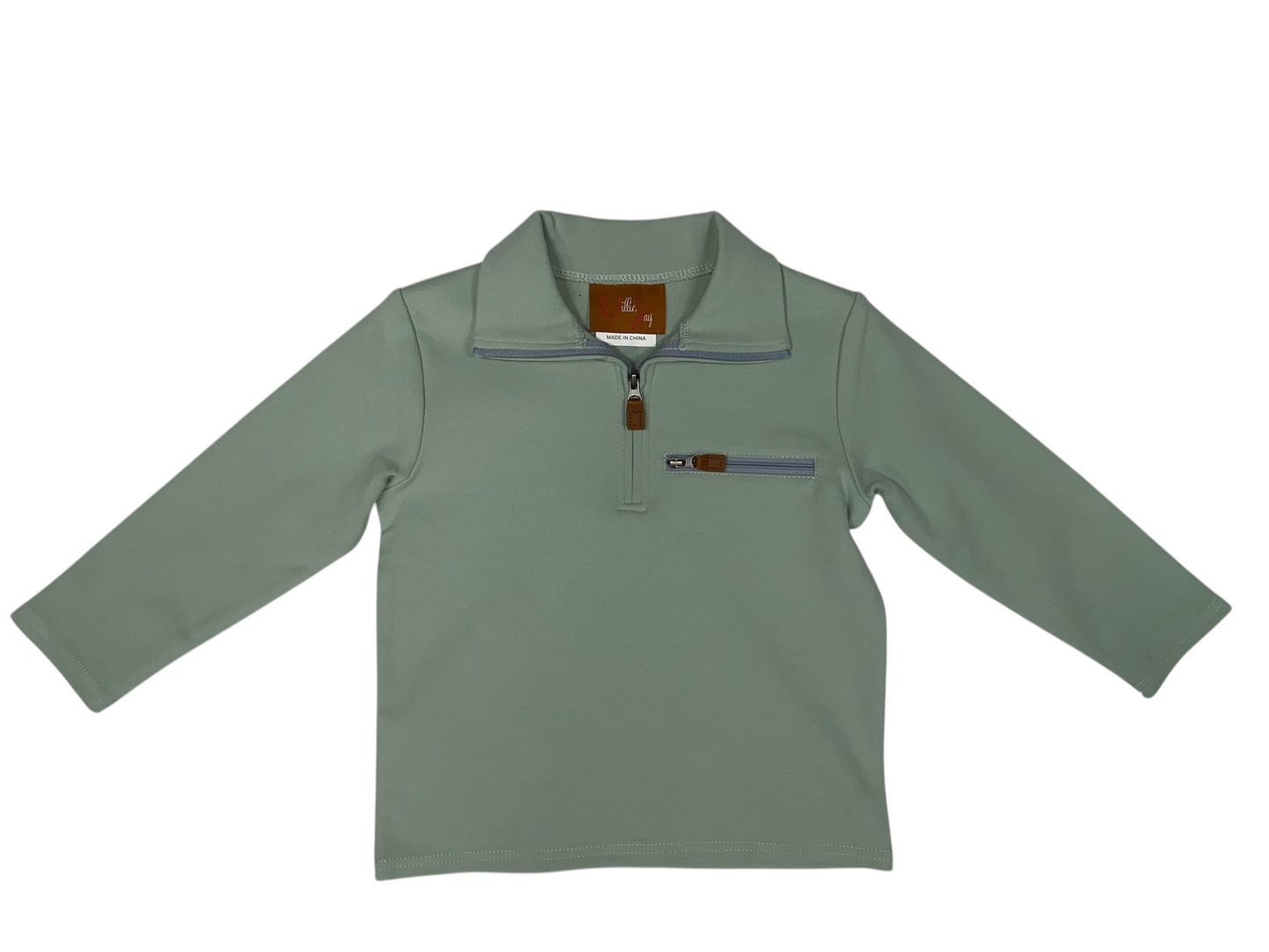 Boys Sage Kingston 1/4 Zip Pullover by Millie Jay