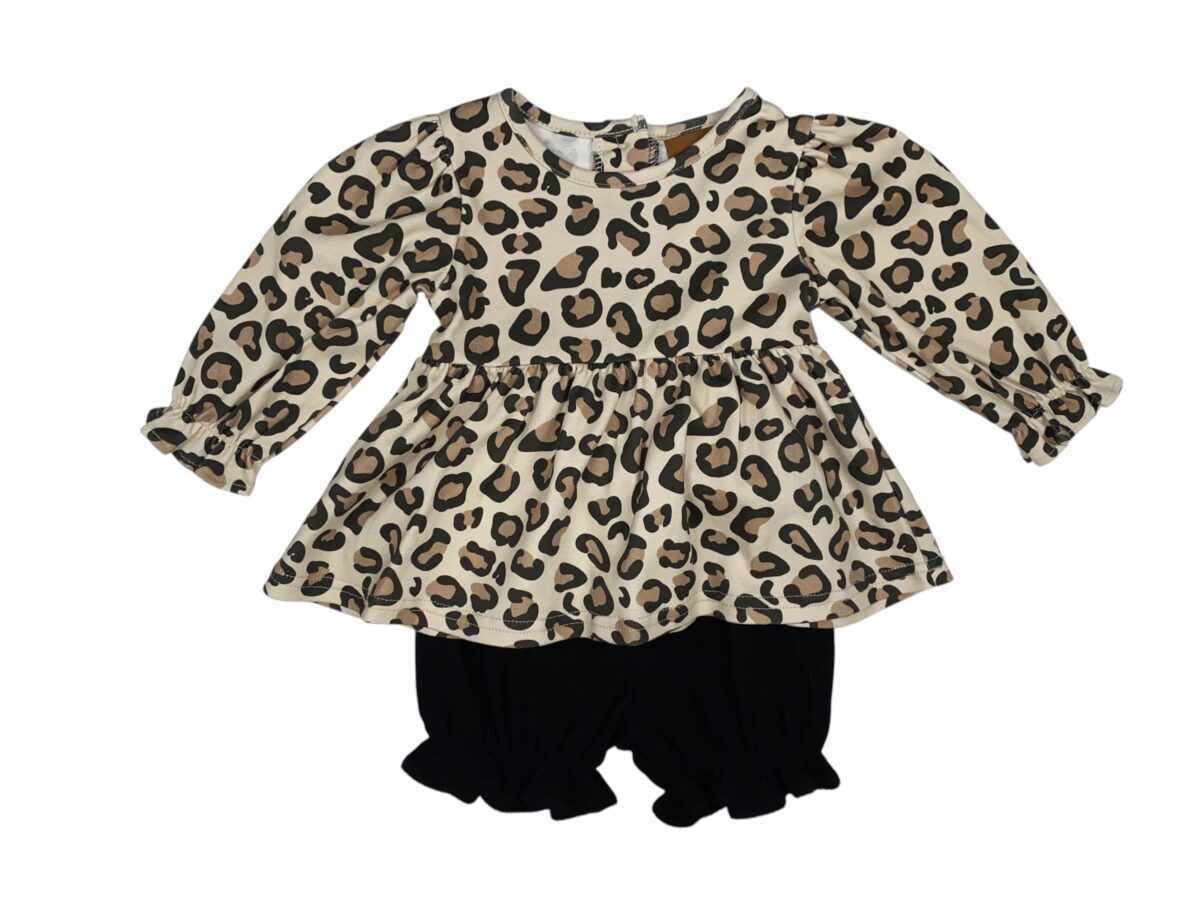 Girls Leopard L/S Bloomer Set by Millie Jay