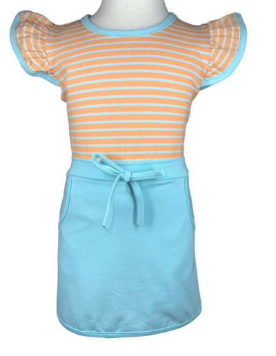 Girls Sage Skort Set- Orange & Aqua by Millie Jay