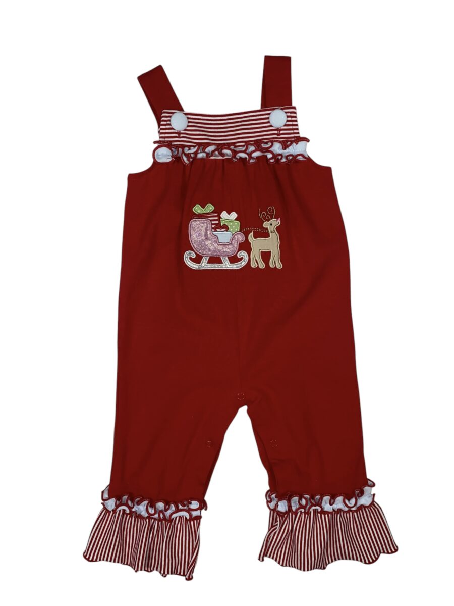 Girls Christmas Sleigh Romper by Millie Jay