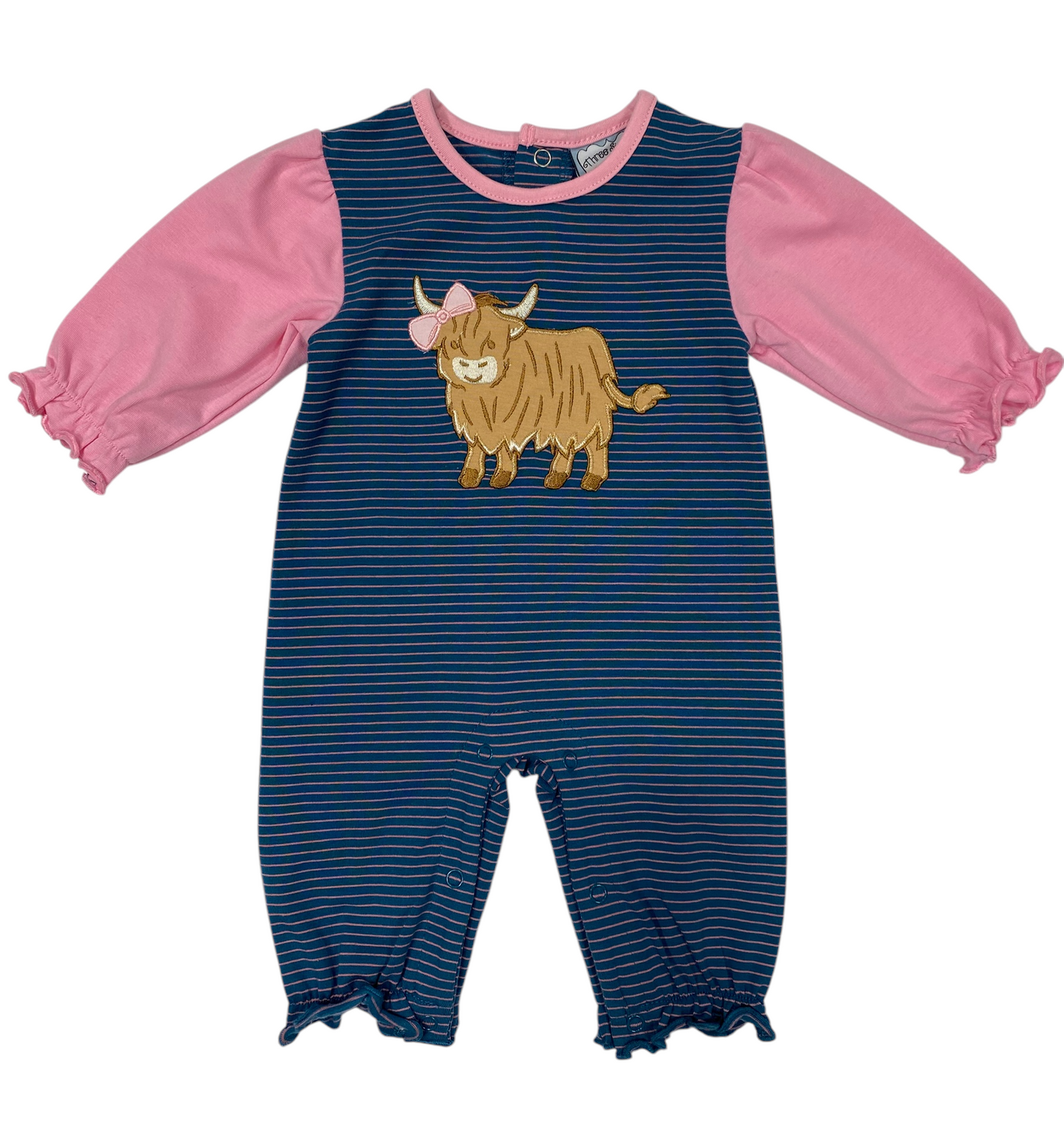Girls Highland Cow Romper by Three Sisters