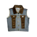 Girls Denim Suede Vest by Shea Baby