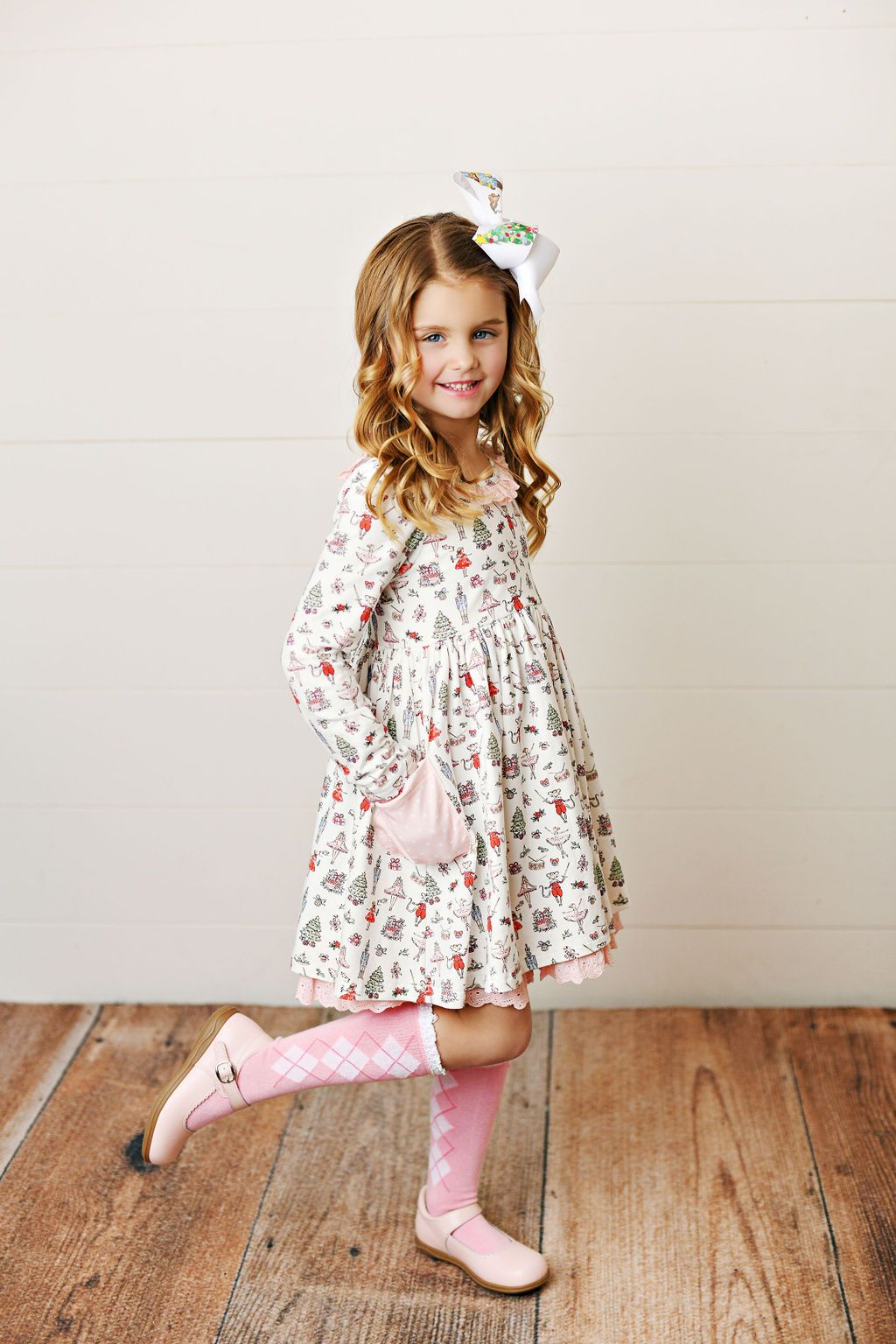 Girls Nutcracker Eyelet Trim Pocket Dress by Swoon Baby