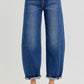 Ladies High Rise Barrel Jeans by Risen Jeans-Dark