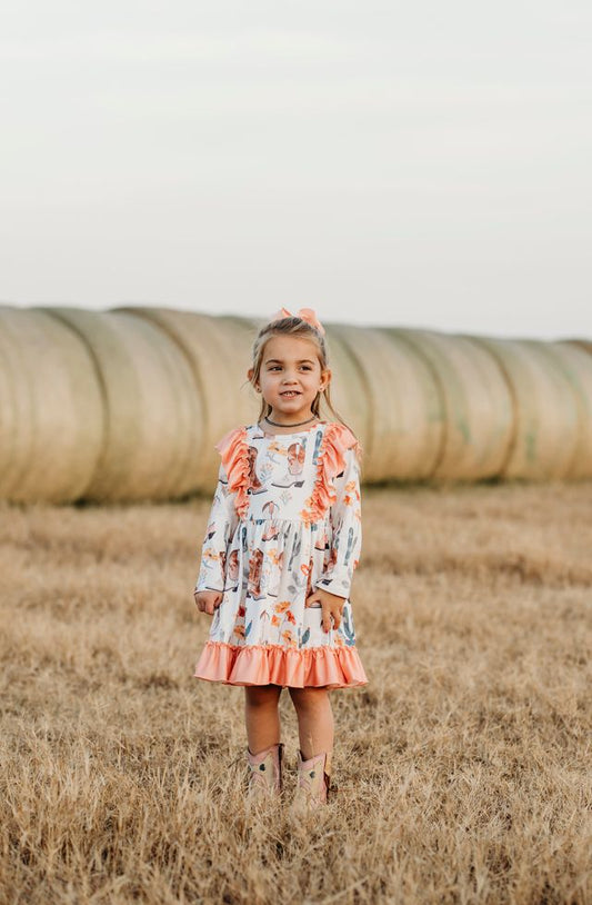 Girls Cactus Ruffle Dress by Shea Baby