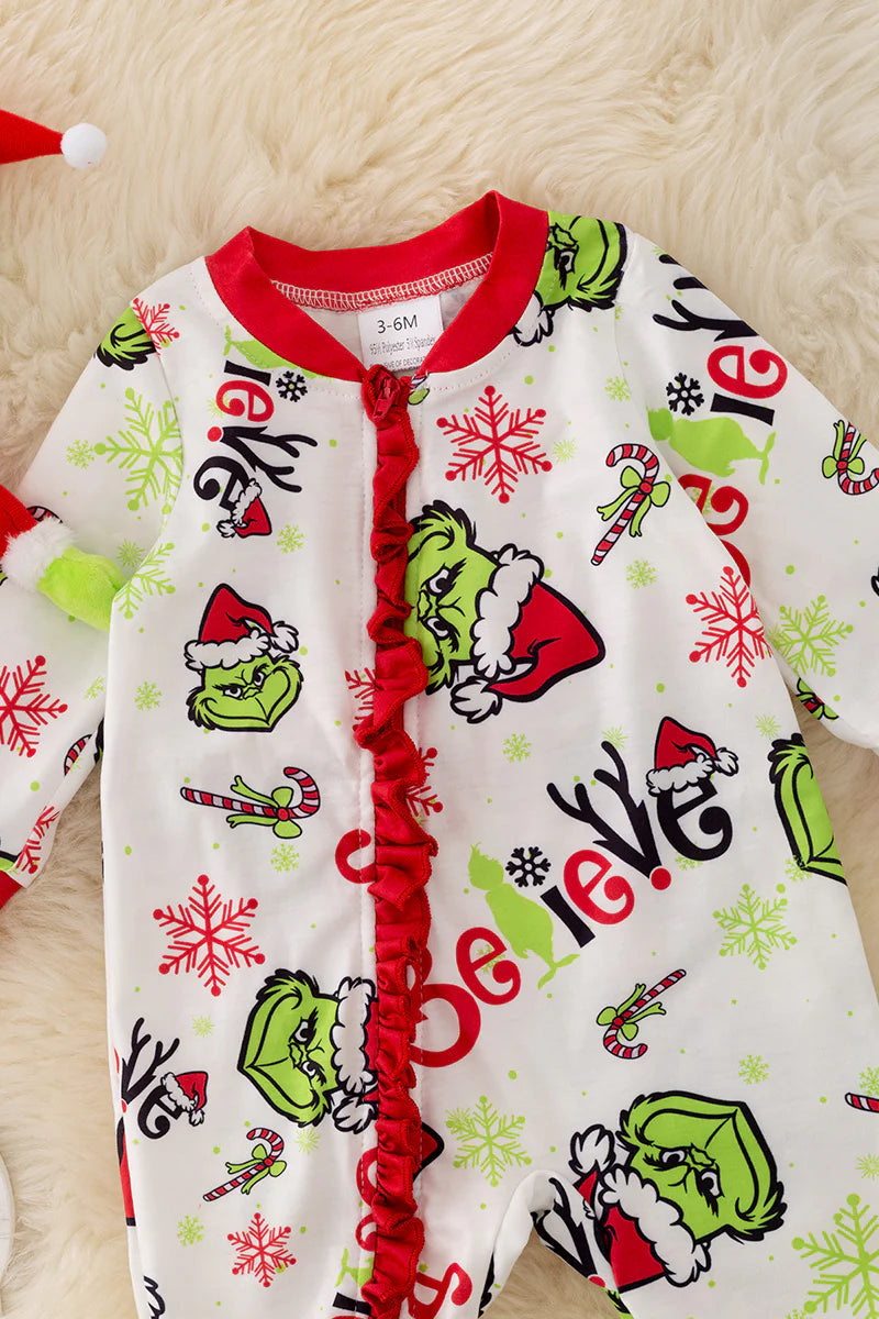 Baby Girls Grinch Christmas Onesie