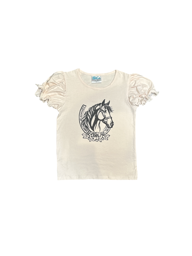 Girls Horseshoe S/S Onesie or Shirt by Shea Baby