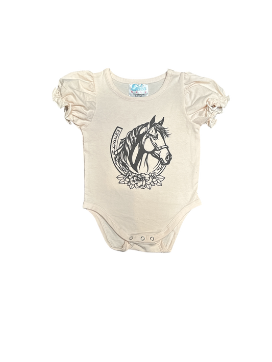 Girls Horseshoe S/S Onesie or Shirt by Shea Baby