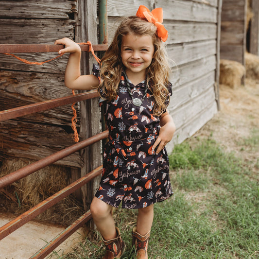 Girls Yeehaw Short Sleeved Pearl Snap Dress by Shea Baby