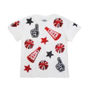 Girls Black and Red Cheer Shirt by Belle Cher