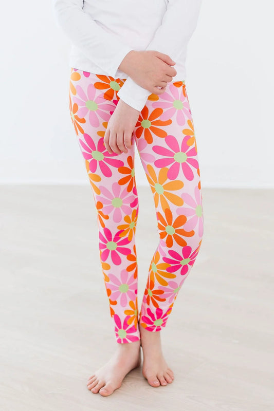 Girls Retro Daisies Leggings by Mila & Rose