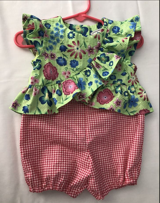 Baby Girls Ruffled Short Romper by Ladybug Dezignz