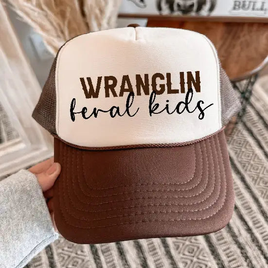 Ladies Wranglin Feral Kids Trucker Hat