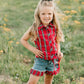 Denim Shorts w/ Plaid Ruffle by Shea Baby