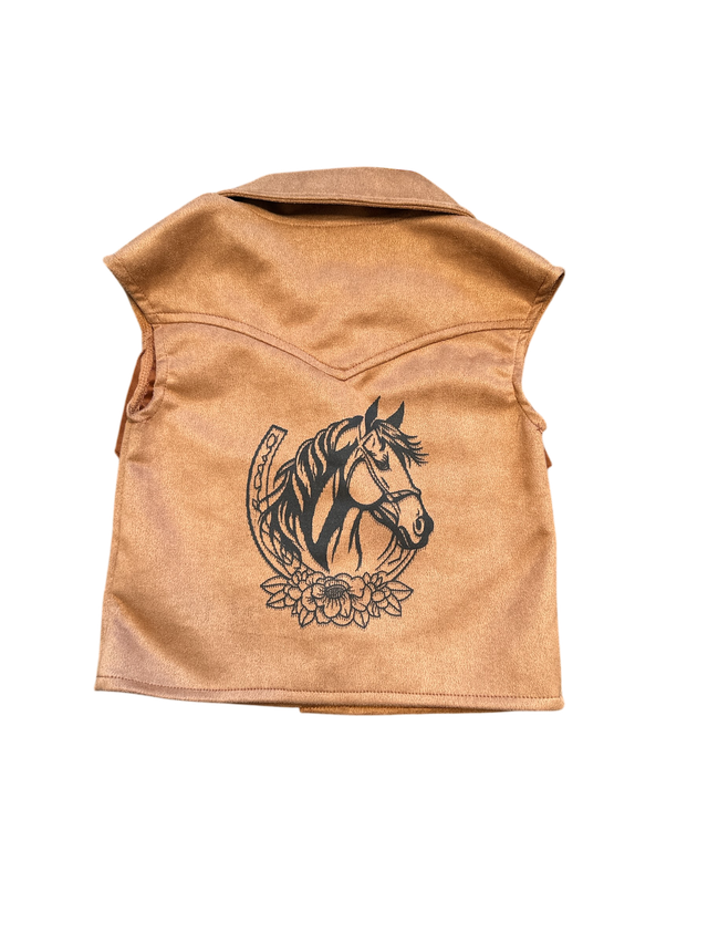 Girls Horseshoe Suede Vest by Shea Baby