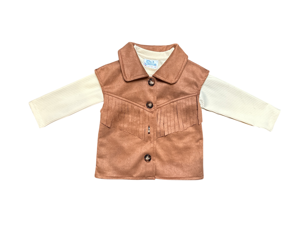 Girls Horseshoe Suede Vest by Shea Baby