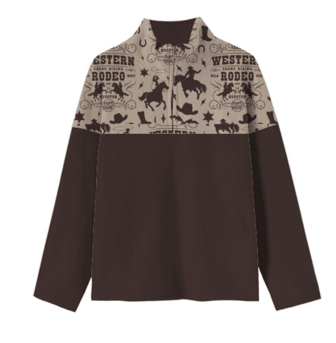 Boys Western Rodeo Fleece Zip Up  by Shea Baby