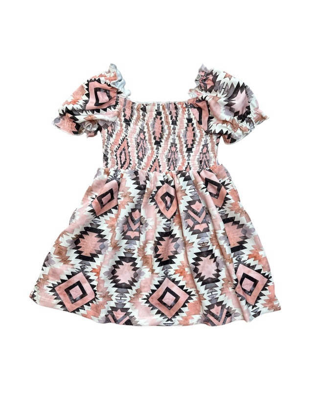 Girls Aztec Flutter Sleeve Dress by Shea Baby