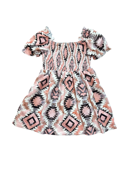 Girls Aztec Flutter Sleeve Dress by Shea Baby