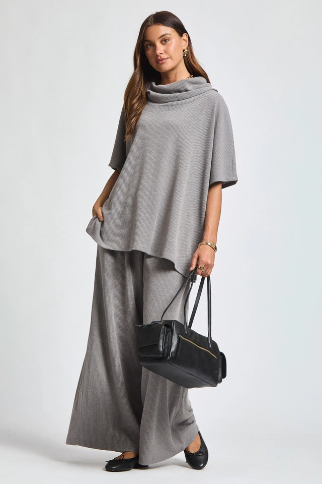 Ladies Cowl Neck Top and Relaxed Pants Set