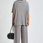Ladies Cowl Neck Top and Relaxed Pants Set