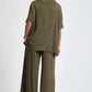 Ladies Cowl Neck Top and Relaxed Pants Set