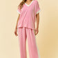 Ladies Rest Assured Ribbed Set-Pink