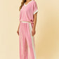 Ladies Rest Assured Ribbed Set-Pink