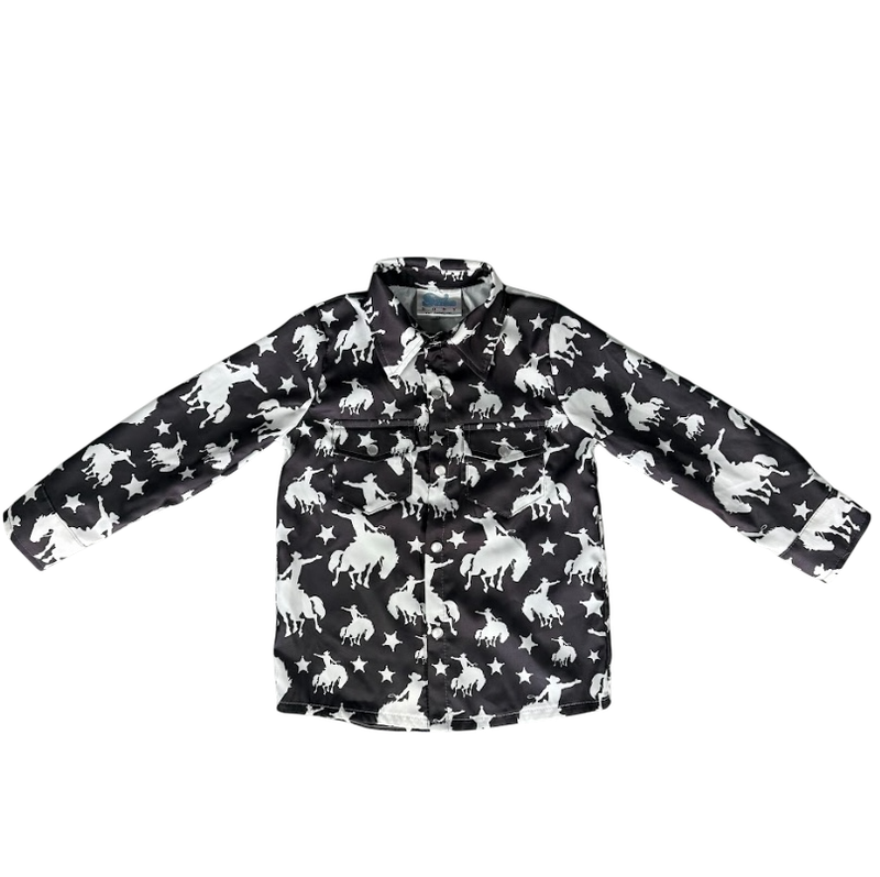 Boys Star Bronc L/S Pearl Snap Onesie or Shirt by Shea Baby