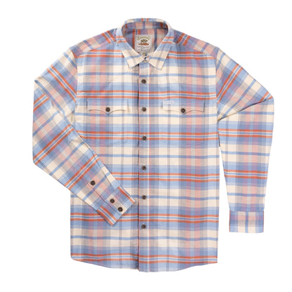 Men's Moab Stretch Flannel by Sendero-Blue/Red