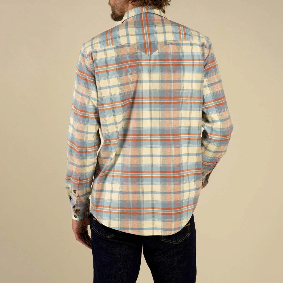 Men's Moab Stretch Flannel by Sendero-Blue/Red