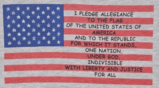 Girls Grey American Flag Pledge T-Shirt by ML Kids
