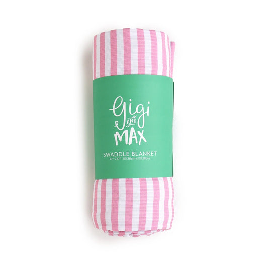 Lana Pink Ribbed Swaddle Bamboo Baby Blanket