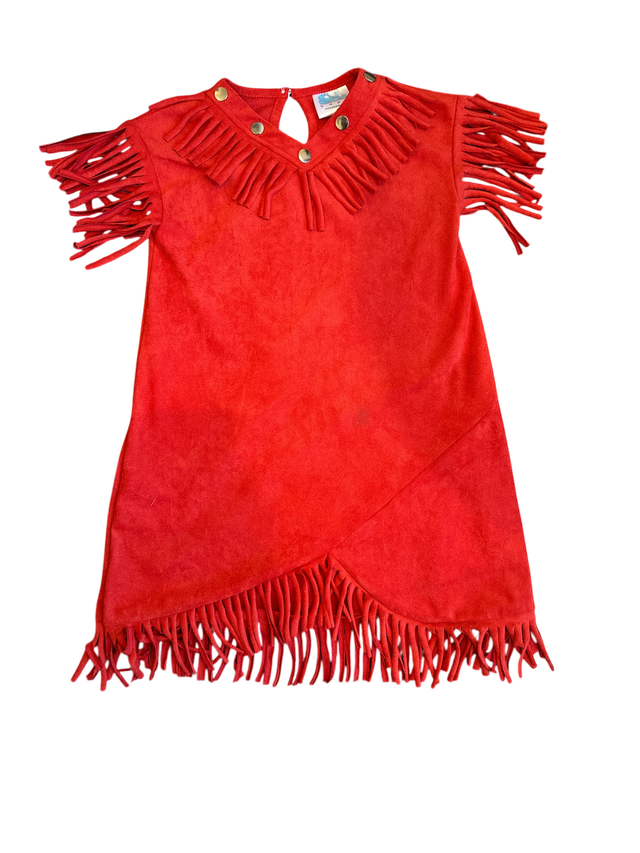 Girls Southwest Red Fringe Dress by Shea Baby