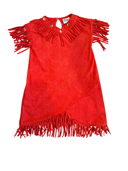 Girls Southwest Red Fringe Dress by Shea Baby