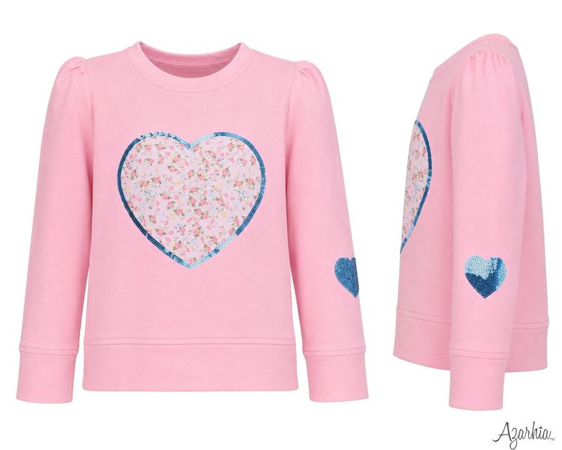 Girls Sequin Applique Stay Sweet Pink Holly by Azarhia