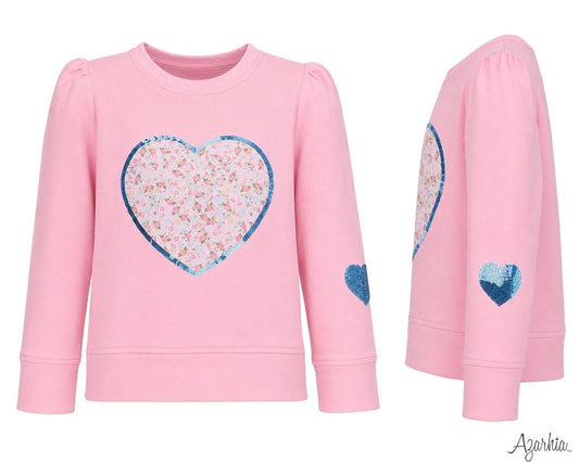 Girls Sequin Applique Stay Sweet Pink Holly by Azarhia
