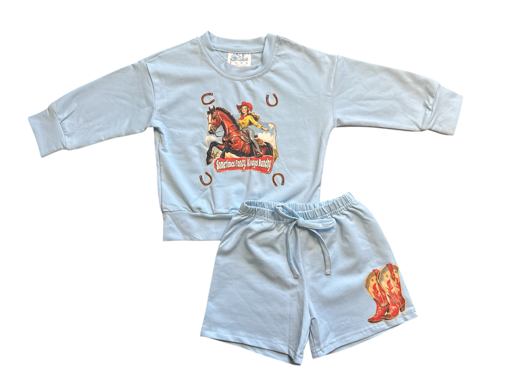 Girls Sometimes Fancy Always Ranchy Sweats Set by Shea Baby