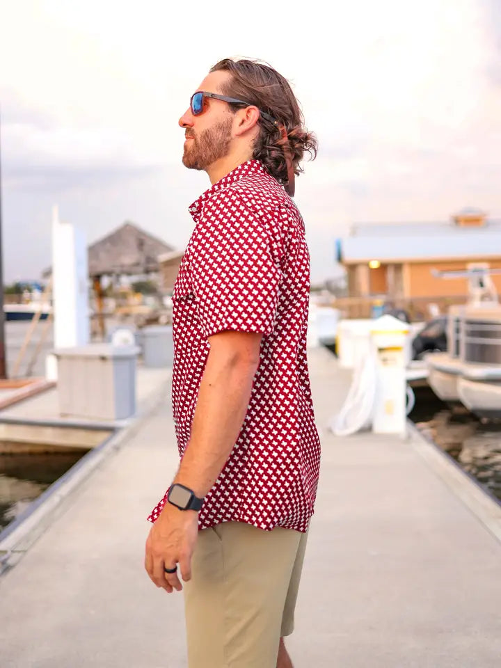 Men's Houston Pearl Snap Fishing Shirt-Texas