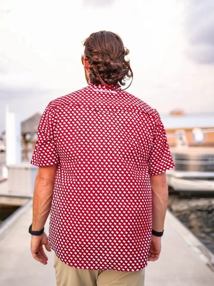 Men's Houston Pearl Snap Fishing Shirt-Texas
