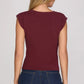 Ladies Drop Shoulder Boat Neck Sweater Top-Wine