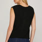 Ladies Sleeveless Crochet Sweater Vest-Black
