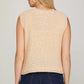Ladies Sleeveless Crochet Sweater Vest-Cream